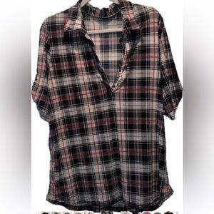 Amang NY Plaid Top women’s size Large